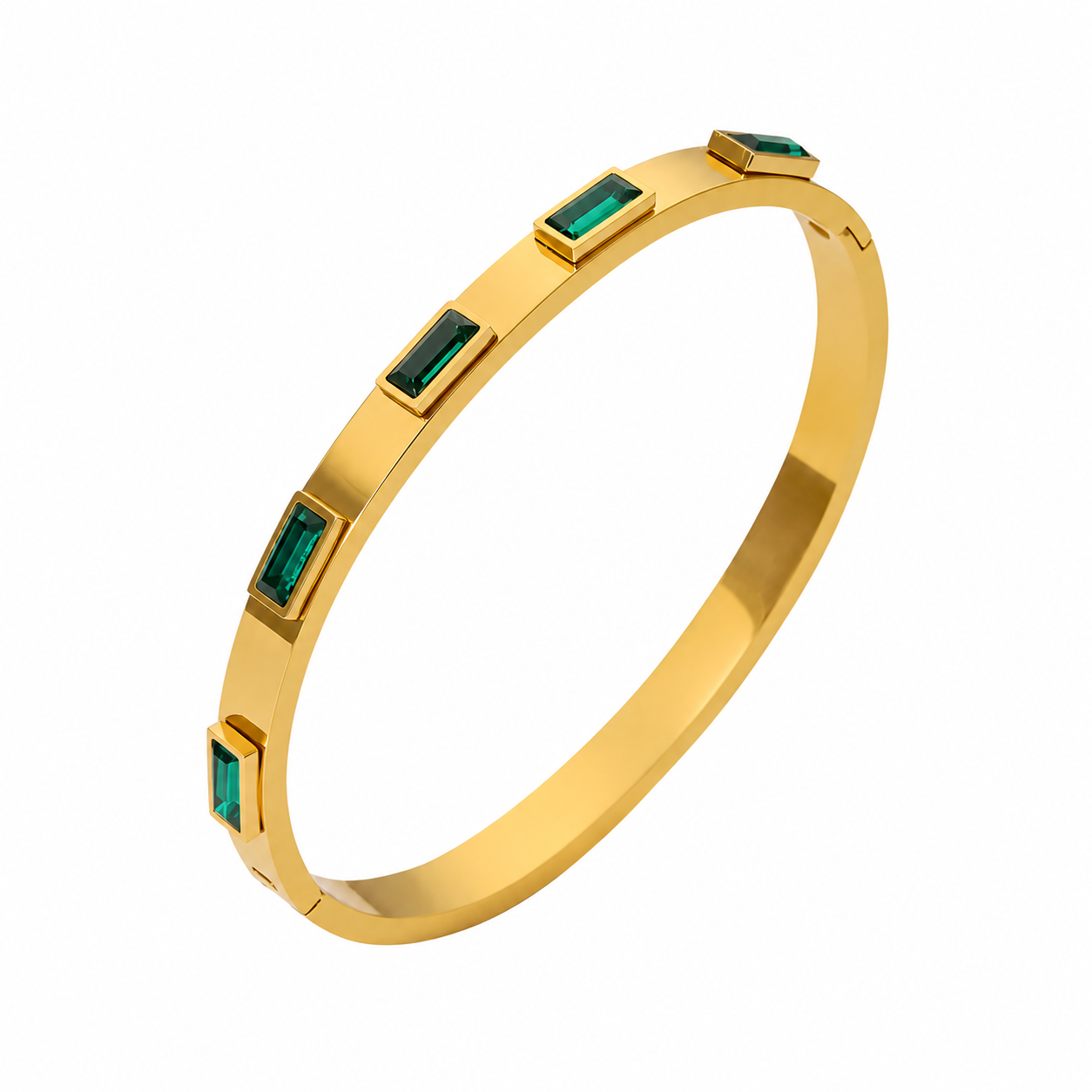 Emerald Baguette Bangle