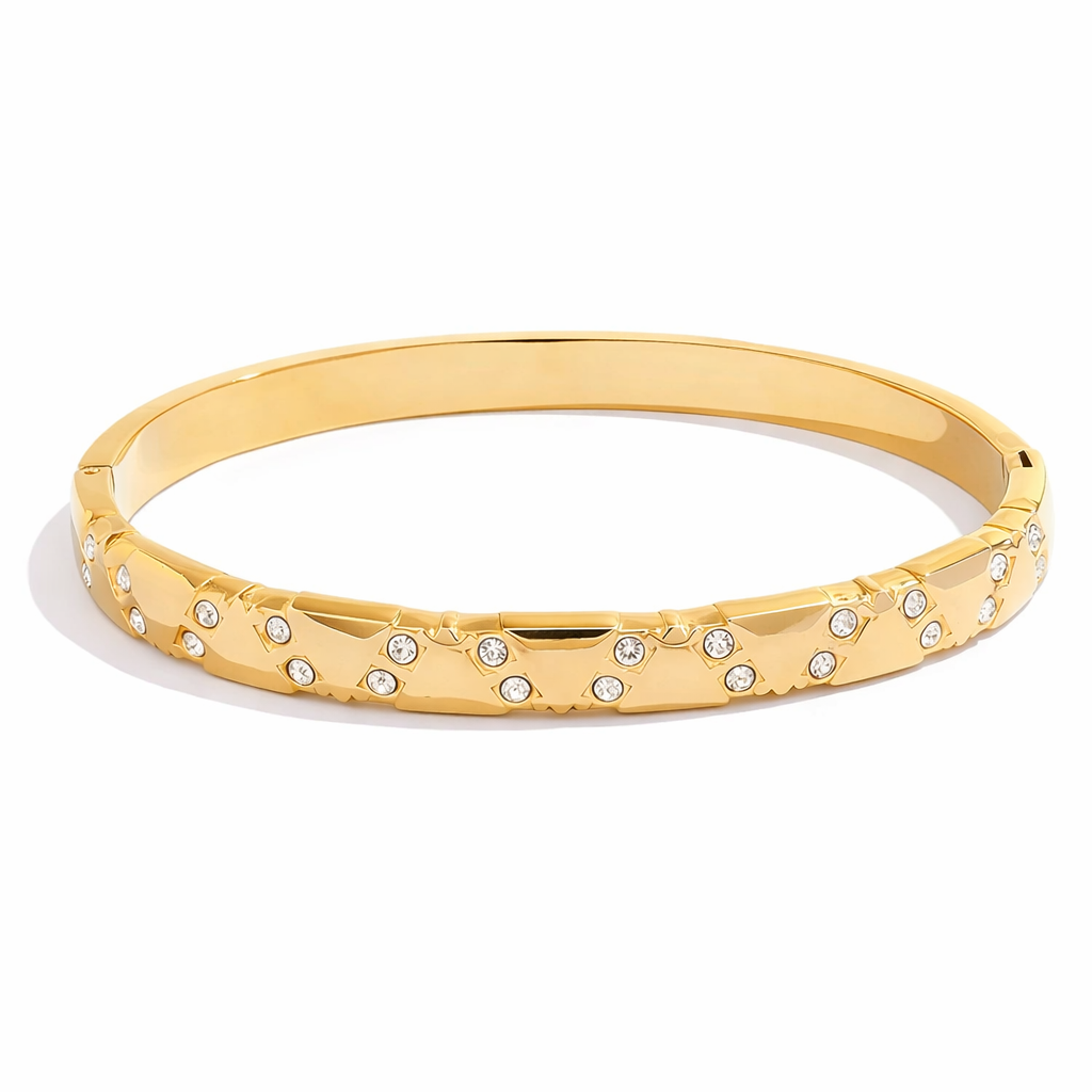 Glimmer Stone Gold Bangle